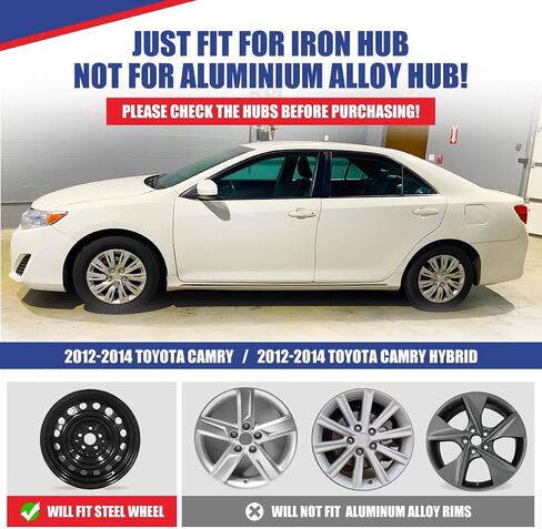 Winjet 16 Inch Hubcaps/Wheel Covers لعام 2012 2013 2014 أغطية إطارات Toyota Camry Wheel ، أغطية حافة العجلات لـ Toyota Hybrid 2012 2013 [فقط Fit Fit Iron Hub - Steel Wheel] (4 حزم ، ورنيش) in Saudi Arabia