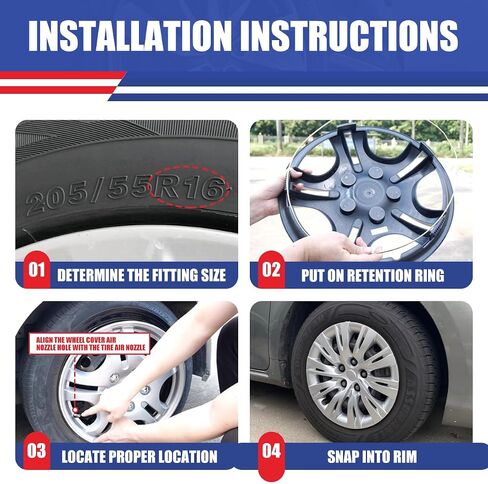 Winjet 16 Inch Hubcaps/Wheel Covers لعام 2012 2013 2014 أغطية إطارات Toyota Camry Wheel ، أغطية حافة العجلات لـ Toyota Hybrid 2012 2013 [فقط Fit Fit Iron Hub - Steel Wheel] (4 حزم ، ورنيش) in Saudi Arabia