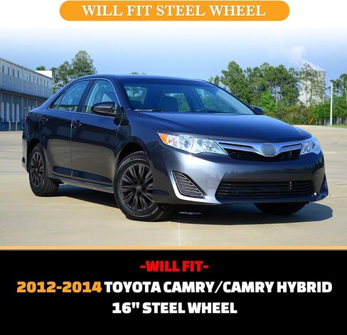 حافة العجلات الممتازة 16 "لعام 2012-2014 تويوتا كامري-مجموعة من 4 hubcaps ، ABS & PC Material Hub Protectory ، قبعات استبدال Snap-On للسيارة ، شاحنة بيك آب ، SUV-16 بوصة أسود ورنيش أسود in Saudi Arabia