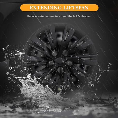 حافة العجلات الممتازة 16 "لعام 2012-2014 تويوتا كامري-مجموعة من 4 hubcaps ، ABS & PC Material Hub Protectory ، قبعات استبدال Snap-On للسيارة ، شاحنة بيك آب ، SUV-16 بوصة أسود ورنيش أسود in Saudi Arabia