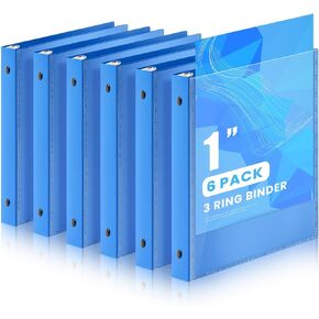 Henoyso 6 Pcs 2 Inch Plastic Mini 3 Ring Binders View Binder with Round Rings, 375 Sheets Capacity Fits 5.5" x 8.5" Paper, Plastic Three Mini Binders for School, Office Use, Photo Album Pages(White) in Kuwait