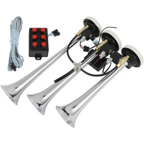 150dB Super Loud 3 Trumpet Electric Train Car Air Horn with 8 Tunes for 12V Trucks Lorrys Trains Boats Cars in Saudi Arabia