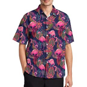 Men's Hawaiian Shirt Short Sleeve Button Down Beach Shirt Quick Dry Clothes Breathable Casual Summer Tops Dress Shirt in Saudi Arabia