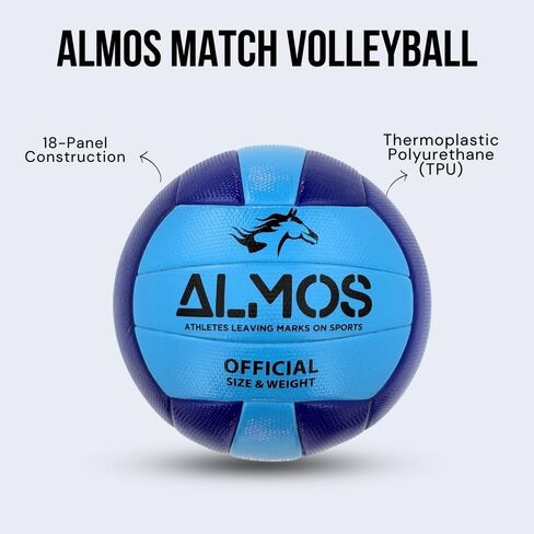 Almos Training Volleyball | Blue | Indoor Outdoor Volleyballs Sports Training Game Play Ball for Professionals| Adult | Official size in Saudi Arabia