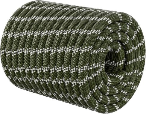 حبل مزدوج مزدوج مزدوج الحبل - 1/2 في × 150 قدم 48 خيوط في الهواء الطلق سحب الحبل الثور البوليستر الثقيل لتجارة الأشجار البرجية التسجيل المشي لمسافات طويلة - البرتقال in Kuwait