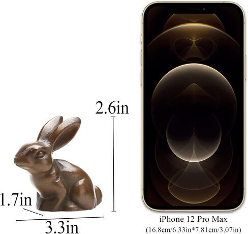BRASSTAR Cast Iron Rabbit Statue 3.1"Garden Home Office Desk Decor Paperweight Collection Animal Figurine TQZDPT44 in Saudi Arabia