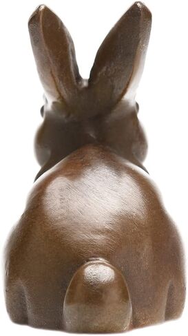 BRASSTAR Cast Iron Rabbit Statue 3.1"Garden Home Office Desk Decor Paperweight Collection Animal Figurine TQZDPT44 in Saudi Arabia