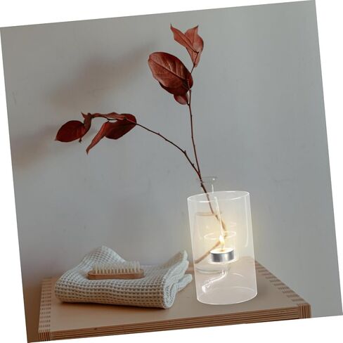 POPETPOP Clear Glass Candle Cover Elegant Transparent Candle Protector for Tea Light Windproof Cylinder Tube Shade for Romantic Dinners and Home Decor in Saudi Arabia