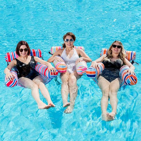 Sloosh Pool Floats Chairs Adult, 3 Packs Inflatable Pool Lounge Chairs,Blow up Pool Noodles Floats for Adults,Floating Water Chair for Pool Party Summer Water Fun in Kuwait