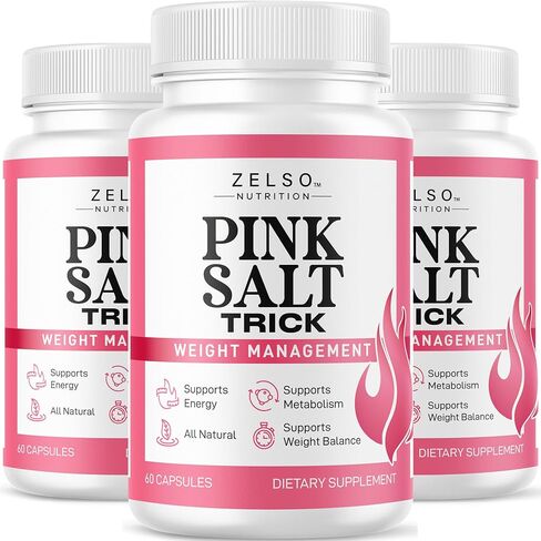 Pink Salt Weight Trick Capsules - New Pink Salt Trick for Weight, Energy & Metabolism Support Supplement, New Advanced Formula, 60 Capsules for 1 Month in Kuwait