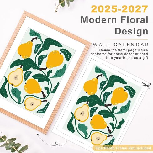 Guasslee Wall Calendar 2025-2026, Vertical Calendar Wall 2025, 19-Month Aesthetic Calendar From 2025 Jun-2026 Dec, 28" X 11" Monthly Planner Wall With Thick Paper, Floral Design for Home Office in Kuwait