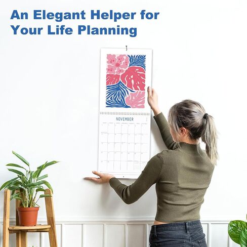 Guasslee Wall Calendar 2025-2026, Vertical Calendar Wall 2025, 19-Month Aesthetic Calendar From 2025 Jun-2026 Dec, 28" X 11" Monthly Planner Wall With Thick Paper, Floral Design for Home Office in Kuwait