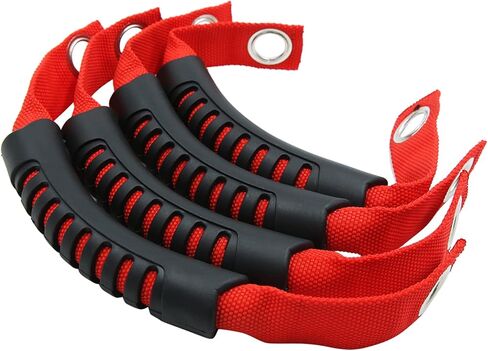 X AUTOHAUX Car Rear Seat Grab Handle for Jeep Wrangler 2007 2008 2009 2010 2011 2012 2013 2014 2015 2016 2017 2018 - Red 4pcs in Saudi Arabia