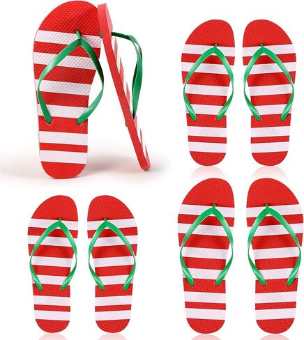 Suhine Christmas in July Party Favors 4 Pairs Flip Flops Bulk Summer Christmas in July Accessories Supplies for Adults Beach Pool Party, Size 7, 8.5, 9.5, 11 in Saudi Arabia