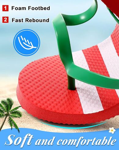 Suhine Christmas in July Party Favors 4 Pairs Flip Flops Bulk Summer Christmas in July Accessories Supplies for Adults Beach Pool Party, Size 7, 8.5, 9.5, 11 in Saudi Arabia