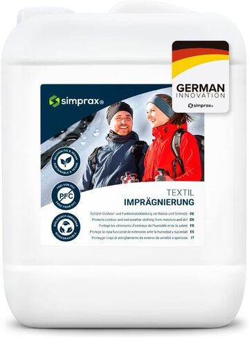 simprax® Waterproof Spray Textile Wash-In Impregnation - Eco-Friendly Waterproofing Spray for Fabric Outdoor Made In Germany | Waterproofing Spray for Washing Machine & Hand Wash in Saudi Arabia