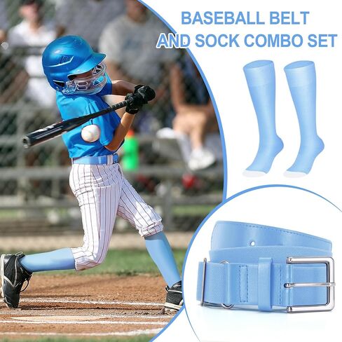 XZQTIVE Baseball Socks and Belt Combo Set Adjustable Softball Socks and Belt for Youth Adult in Kuwait