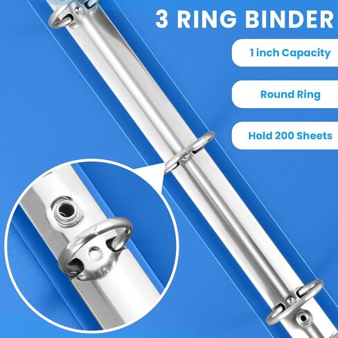 Henoyso 6 Pcs 2 Inch Plastic Mini 3 Ring Binders View Binder with Round Rings, 375 Sheets Capacity Fits 5.5" x 8.5" Paper, Plastic Three Mini Binders for School, Office Use, Photo Album Pages(White) in Kuwait