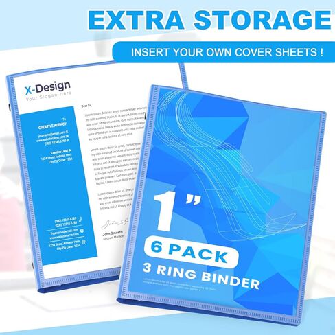 Henoyso 6 Pcs 2 Inch Plastic Mini 3 Ring Binders View Binder with Round Rings, 375 Sheets Capacity Fits 5.5" x 8.5" Paper, Plastic Three Mini Binders for School, Office Use, Photo Album Pages(White) in Kuwait