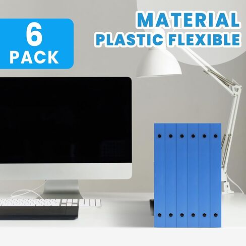 Henoyso 6 Pcs 2 Inch Plastic Mini 3 Ring Binders View Binder with Round Rings, 375 Sheets Capacity Fits 5.5" x 8.5" Paper, Plastic Three Mini Binders for School, Office Use, Photo Album Pages(White) in Kuwait