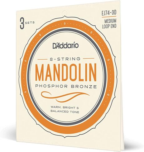 D'Addario EJ74-3D Mandolin Strings Phosphor Bronze 11-40 Medium 3-Pack in Saudi Arabia
