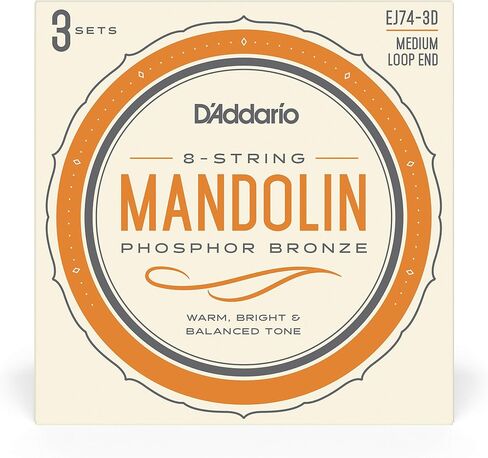 D'Addario EJ74-3D Mandolin Strings Phosphor Bronze 11-40 Medium 3-Pack in Saudi Arabia