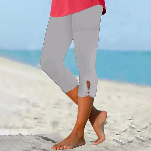 Womens Capris for Summer,High Waist Plus Size Yoga Leggings Tummy Control Soft Comfy Workout Gym Workout Pants 2025 in Saudi Arabia