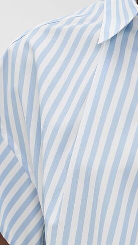 rag & bone Women's Martha Short Sleeve Stripe Poplin Shirt in Saudi Arabia