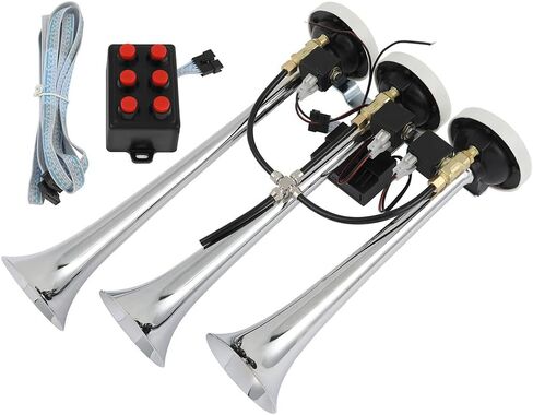 150dB Super Loud 3 Trumpet Electric Train Car Air Horn with 8 Tunes for 12V Trucks Lorrys Trains Boats Cars in Saudi Arabia