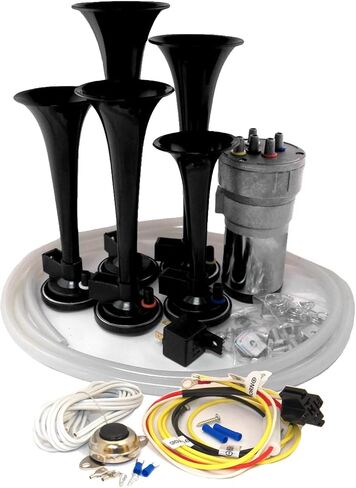 Dixie Air Horn - Dixieland Premium Full 12 Note Version Black with Installation Wire Kit Button and Flag 10-097_WKBF 0 in Saudi Arabia
