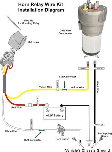 Dixie Air Horn - Dixieland Premium Full 12 Note Version Black with Installation Wire Kit Button and Flag 10-097_WKBF 0 in Saudi Arabia