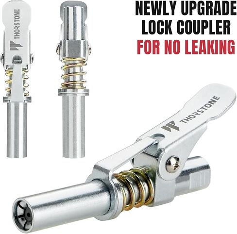 Thorstone Grease Gun Kit, 7000PSI Heavy Duty Pistol Grip Grease Guns Set | Loop & Lock Storage | 14oz Load Capacity | 18" Flex Hose | 1 Lock Coupler | 1 90 Degree Grease Coupler | 1 Basic Coupler in Kuwait