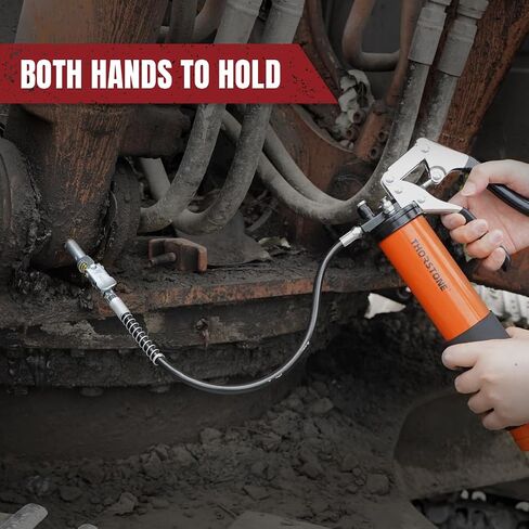 Thorstone Grease Gun Kit, 7000PSI Heavy Duty Pistol Grip Grease Guns Set | Loop & Lock Storage | 14oz Load Capacity | 18" Flex Hose | 1 Lock Coupler | 1 90 Degree Grease Coupler | 1 Basic Coupler in Kuwait