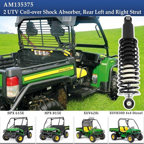 2Pcs Rear Coil-over Spring Shocks Absorber Fits for Gator HPX 4x4, Diesel, HPX 615E HPX 815E 2004-2020, Rear Left & Right Shocks Struts Coil-over Spring Replacement for # AM135375 in Saudi Arabia