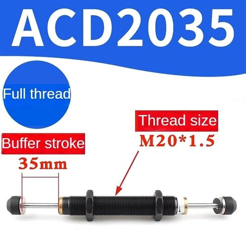 Pneumatic Two-way Oil Hydraulic Buffer ACD Hydraulic Shock Absorber For ACD2030 ACD2035 ACD2050 ACD2050-W Damper 1Pcs(ACD2035,-1 High speed) in Kuwait