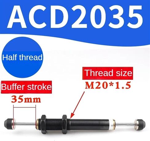 Pneumatic Two-way Oil Hydraulic Buffer ACD Hydraulic Shock Absorber For ACD2030 ACD2035 ACD2050 ACD2050-W Damper 1Pcs(ACD2035,-1 High speed) in Kuwait