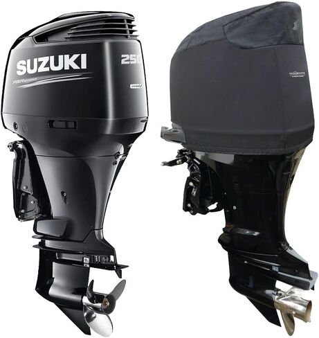 Oceansouth Custom Fit Vented Covers for Suzuki Outboard Engine (Black, DF250AP,DF300AP V6 4.0L (from 2012 up to 2024)) in Saudi Arabia