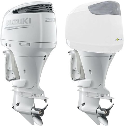 Oceansouth Custom Fit Vented Covers for Suzuki Outboard Engine (Black, DF250AP,DF300AP V6 4.0L (from 2012 up to 2024)) in Saudi Arabia
