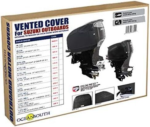Oceansouth Custom Fit Vented Covers for Suzuki Outboard Engine (Black, DF250AP,DF300AP V6 4.0L (from 2012 up to 2024)) in Saudi Arabia