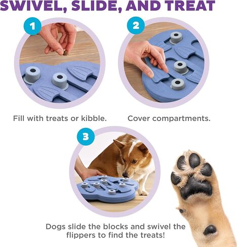 Hound Outward by Nina Ottosson Lickin 'Layers Dog Puzzle Resered ، Tlies 2 Troricment Dog Toy ، Multicolored in Kuwait