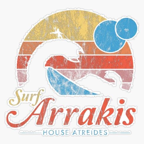 Surf Arrakis Vinyl Sticker Waterproof Decal Laptop Wall Window Bumper Sticker 5" in Saudi Arabia