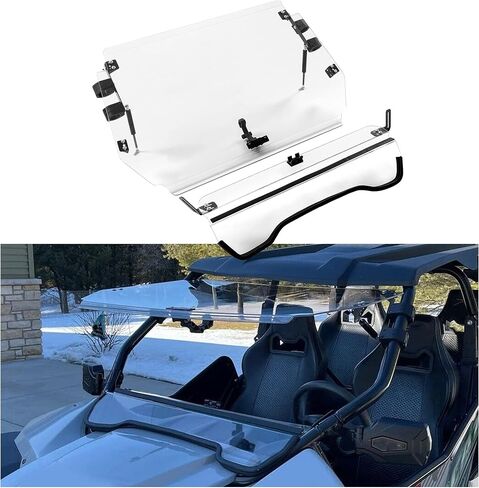 kuafu flip windshield متوافق مع 2012-2018 القطب الشمالي Cat Wildcat 1000/ Wildcat 4 1000 مقاومة للخدش 2-في 1 الأمامية in Saudi Arabia