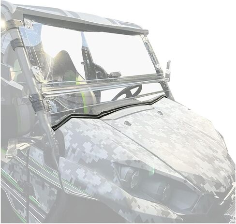 Hecasa 2-in-1 Flip Windshield متوافق مع 2016+ Kawasaki Teryx 4 800 2021+ Kawasaki Teryx 4 S Open Fold أسفل الزجاج الأمامي الصافي مقاوم للخدش (غاز نابض*2) in Saudi Arabia
