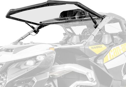 SuperAtv MaxDrive Power Flip Hindshield لـ Can-Am Maverick R MaxDrive ، يمكن فتحه لأي موقف للتحكم الكامل في تدفق الهواء ، 1/4 "أقوى من البولي 250X من الزجاج ، الولايات المتحدة الأمريكية المصنوعة in Saudi Arabia