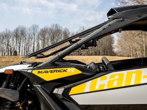 SuperAtv MaxDrive Power Flip Hindshield لـ Can-Am Maverick R MaxDrive ، يمكن فتحه لأي موقف للتحكم الكامل في تدفق الهواء ، 1/4 "أقوى من البولي 250X من الزجاج ، الولايات المتحدة الأمريكية المصنوعة in Saudi Arabia