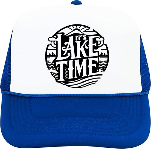 It's Lake Time Unisex Trucker Hat Lake Day Graphic Foam Front Classic 5 Panel Mesh Snapback in Saudi Arabia