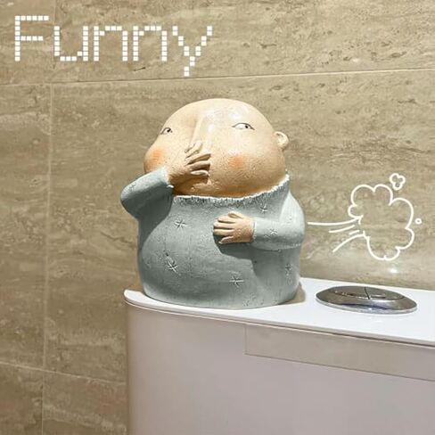 Boy Holding Nose Bathroom Statue: Funny Boys Bathroom Decor for Shelf Sitters - Quirky Toilet Sculptures and Figurines, Whimsical Restroom Art for Home in Saudi Arabia