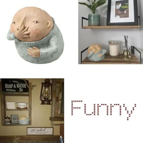Boy Holding Nose Bathroom Statue: Funny Boys Bathroom Decor for Shelf Sitters - Quirky Toilet Sculptures and Figurines, Whimsical Restroom Art for Home in Saudi Arabia