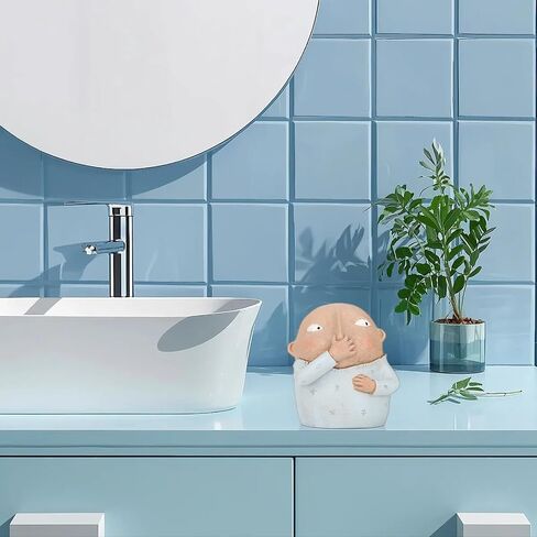 Boy Holding Nose Bathroom Statue: Funny Boys Bathroom Decor for Shelf Sitters - Quirky Toilet Sculptures and Figurines, Whimsical Restroom Art for Home in Saudi Arabia