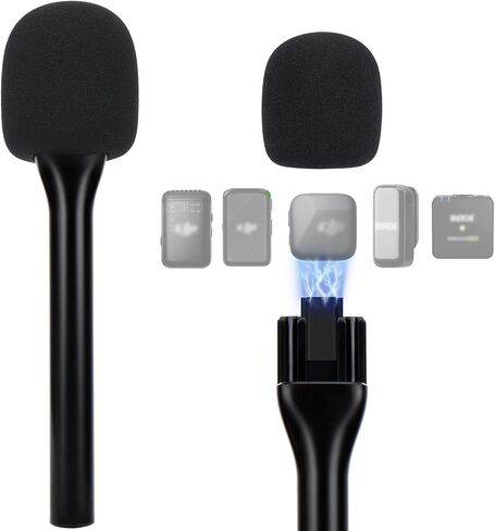 SUNMON Handheld Wireless Mic Stand for DJI Mic, Holder for DJI Mic 2, DJI Microphone Interview Handheld Mount Adapter for DJI Mic/DJI Mic 2 in Saudi Arabia
